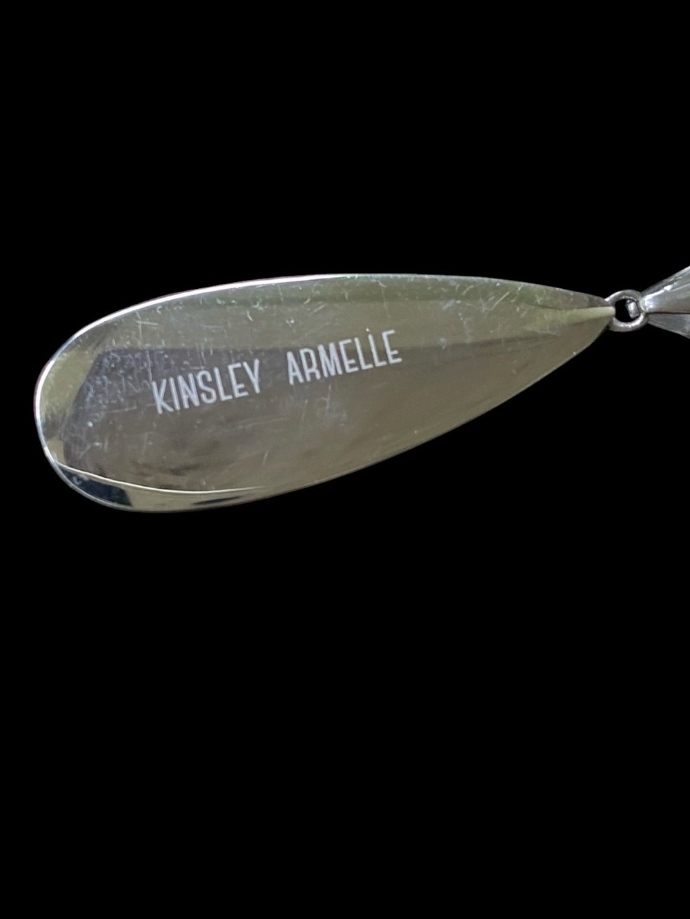 KINSLEY ARMELLE Druzy Gemstone Pendant with Long Necklace Silver Chain 26” L - Picture 6 of 7